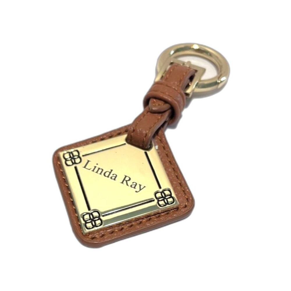 Linda Ray Monogrammed Keychain Purse Clip Bag Tag EUC